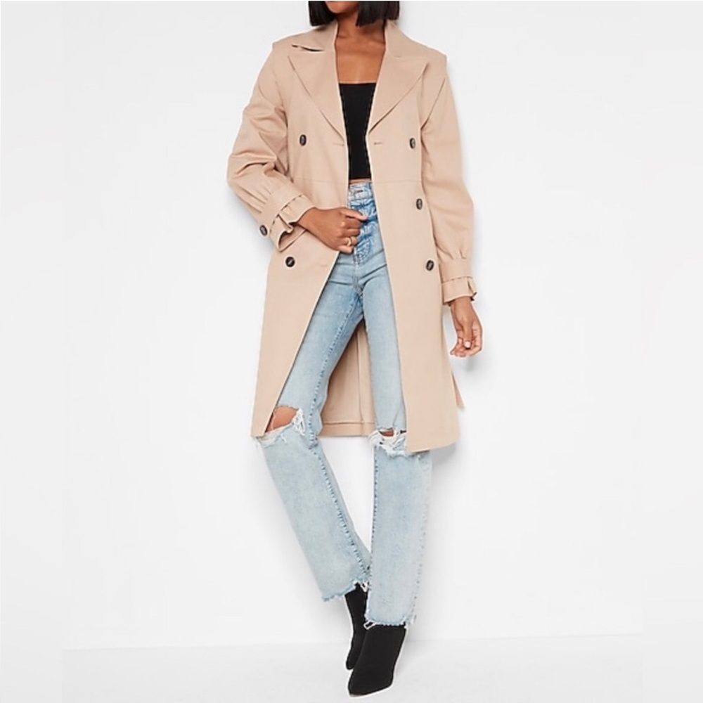 Express Beige Trench Coat NWOT